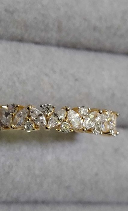 Inel suedez din argint, placat cu aur de 18K, Safira