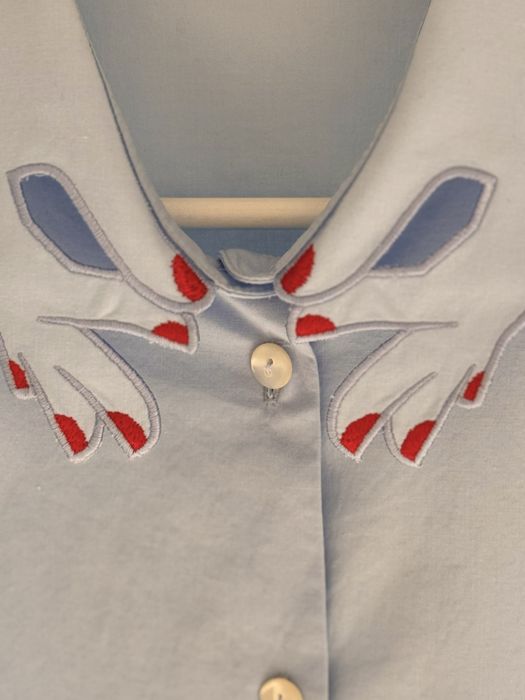 Дизайнерска светлосиня риза Vivetta с ефектна яка – Размер S (IT 40)