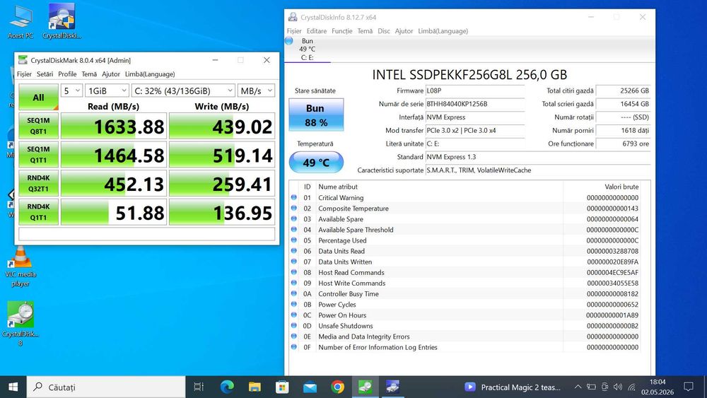 Laptop Lenovo ThinkPad T480, Intel Core i5-8250u, 8 GB DDR4, ssd 256 GB NVME, Display 14 Inch FHD  850 LEI