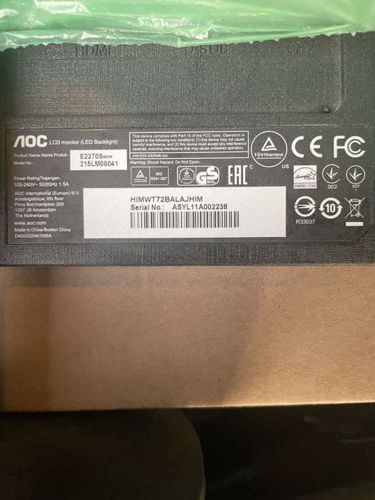 Монитор AOC E2270SWNH