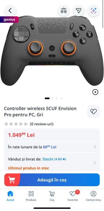 Controller wireless SCUF Envision Pro pentru PC