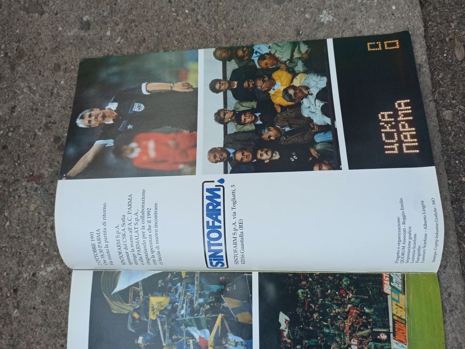 Програма от мача ЦСКА - Парма, изигран на 19.09.1991