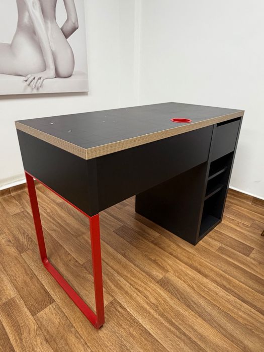 Masă birou, antracit/rosu