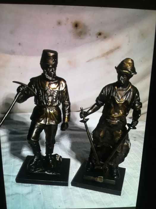 Statueta bronz veche antichități miner fierar