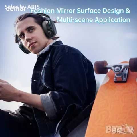 Безжични слушалки Gvyugke за игри, 2,4 GHz, черно синьо