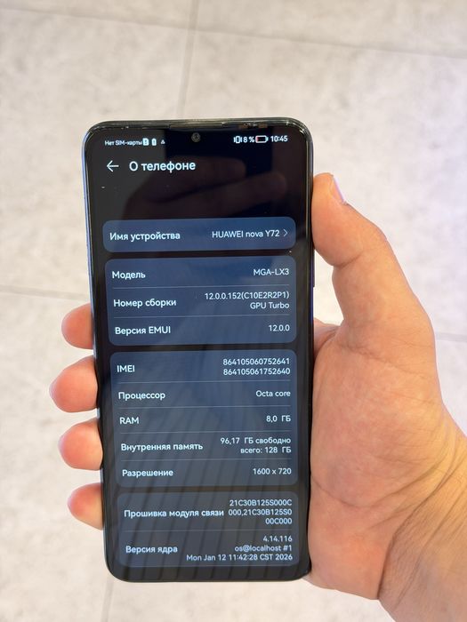 huawei Nova Y72 8/128 GB ideal srochna sotladi