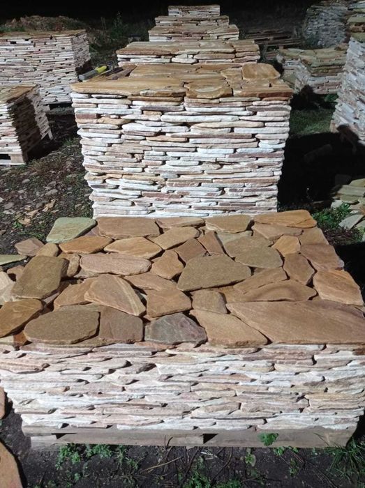 Плитняк желтый для дорожек двора для облицовки стен