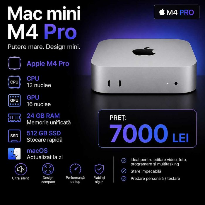 apple mac mini m4 24gb second hand si noi de vanzare • Anunturi