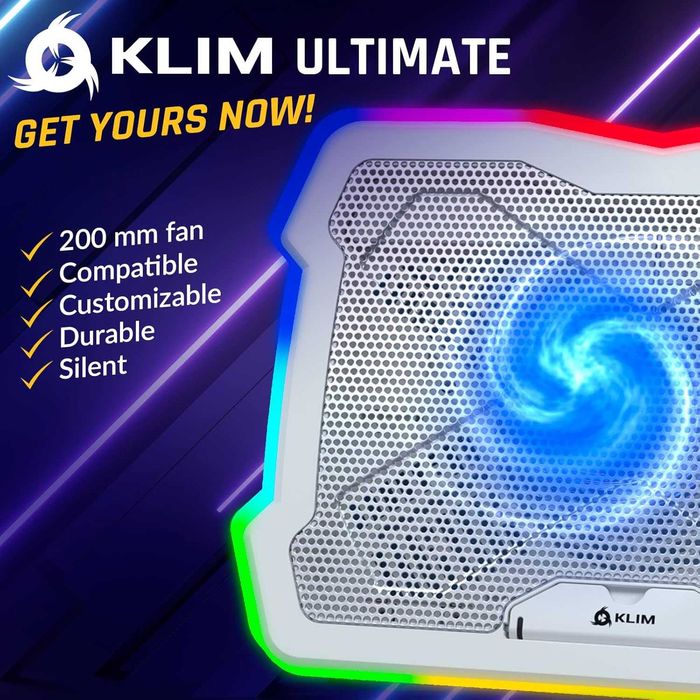 Cooler laptop Suport cu Ventilator RGB KLIM Ultimate 11-17 inch Alb