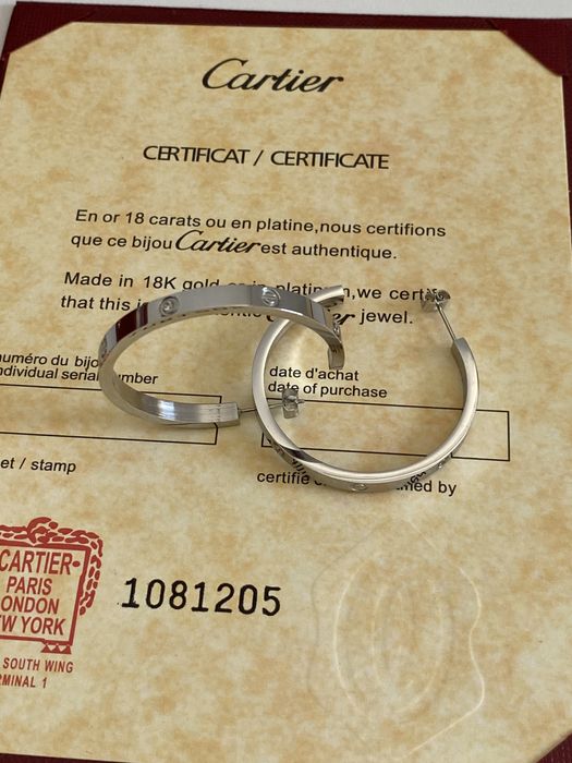 Cercei Cartier LOVE Small White Gold 750