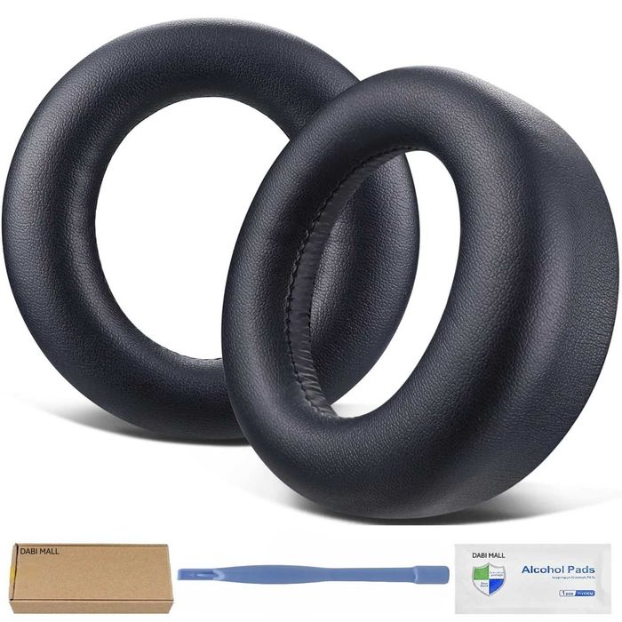 Set 2 bureti pentru casti Sony PlayStation 5 PULSE 3D Wireless (PS5 Model 2020) - Negru - Spuma cu memorie - Piele ecologica
