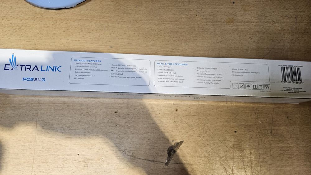 Injector poe gigabit Extralink