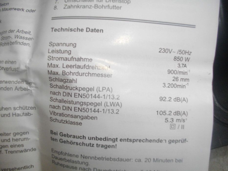 850W Mannesmann 12585 Немски Перфоратор Къртач Отличен с 5 броя шила