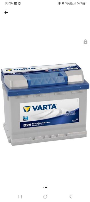 Baterie auto Varta Blue 60AH D24, in stare buna, testata