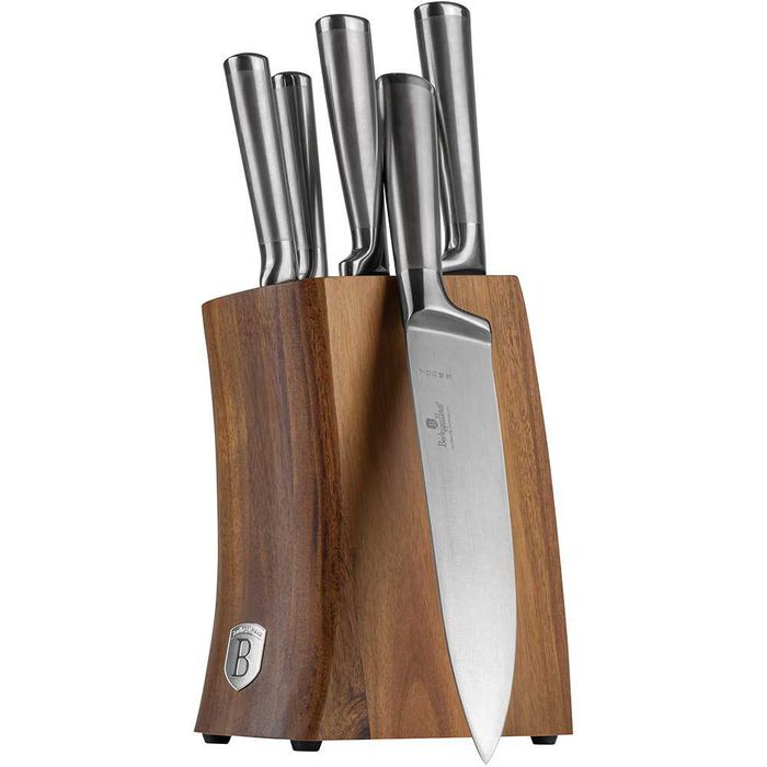 Set cutite BERLINGER HAUS BH/3124 suport lemn Acacia 5 piese otel 9-20cm Nou Sigilat