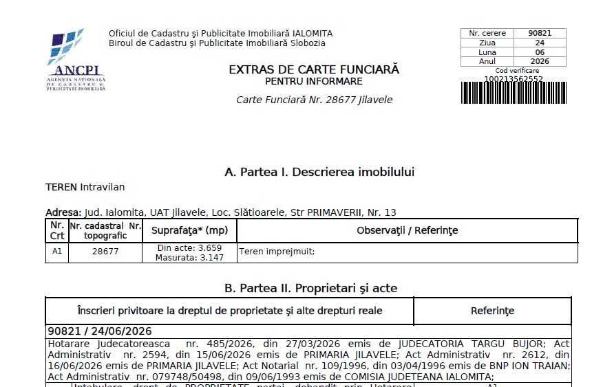 vind casa cu curte Slatioarele jud Ialomita