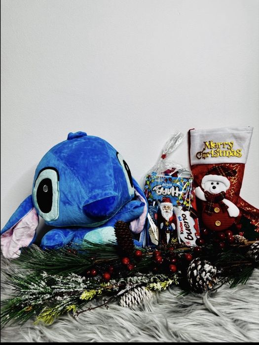 Ursulet stitch + trandafir criogenat/boo bascket/cadou/set copii/dama