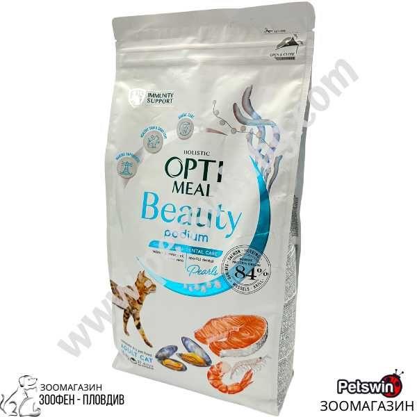 Суха храна за Котки - 1.5/4кг- Opti Meal Beauty Shiny Coat/Dental Care