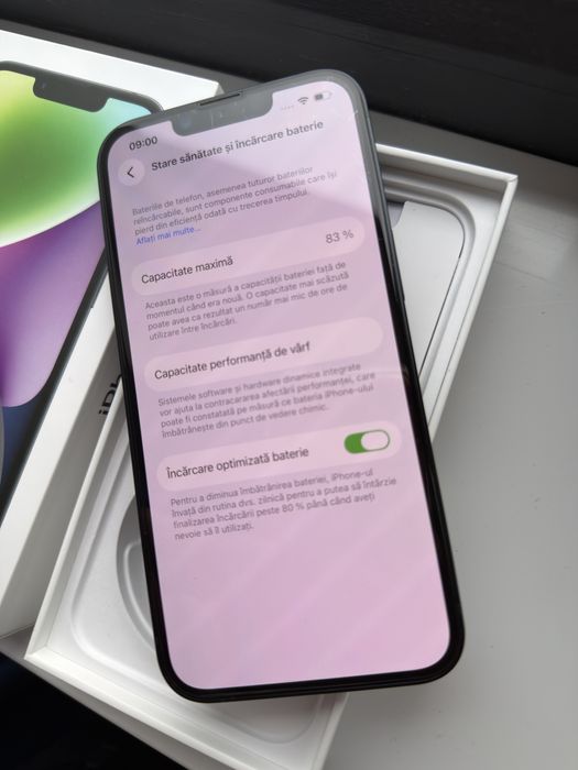 iPhone 14 Black, Baterie 83%, Liber de retea, Cutie