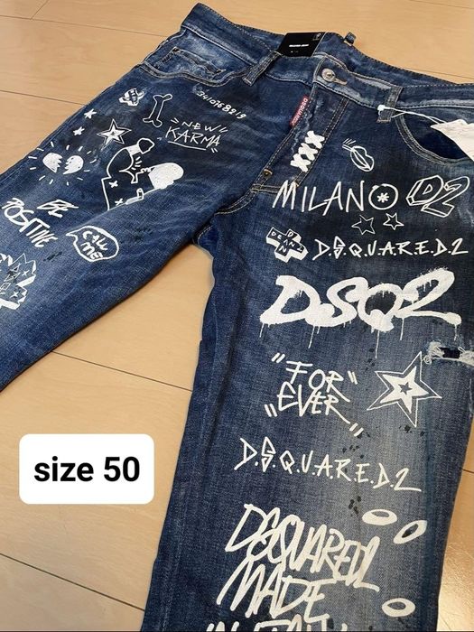 NOU Blugi Dsquared2 model Skater Graffiti masura 50