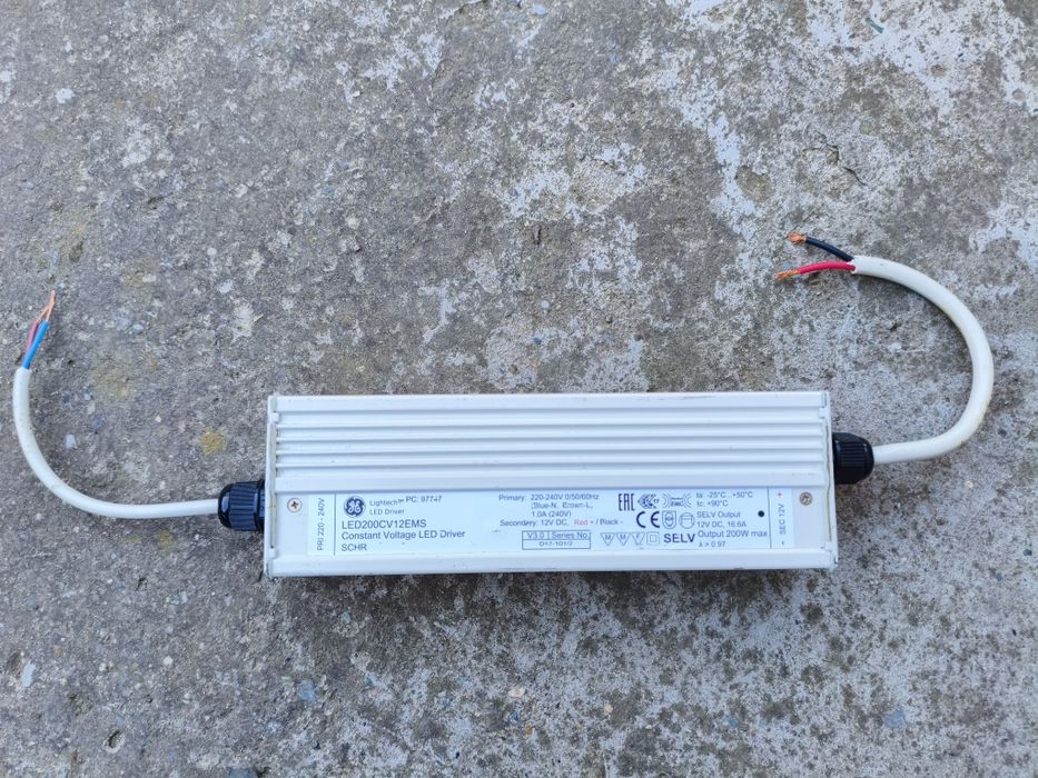 LED driver GE LED 200CV12MS; 12 V/200W/IP67