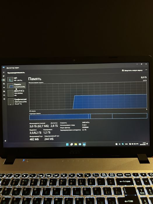 Noutbuk Acer Aspire 5 Slim 8gb ram