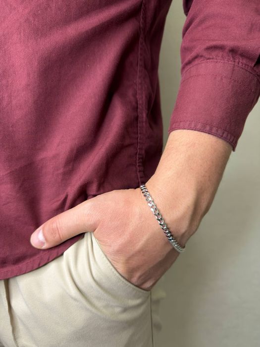 Серебряный мужской стильный браслет. Серебро 925 Есть доставка.