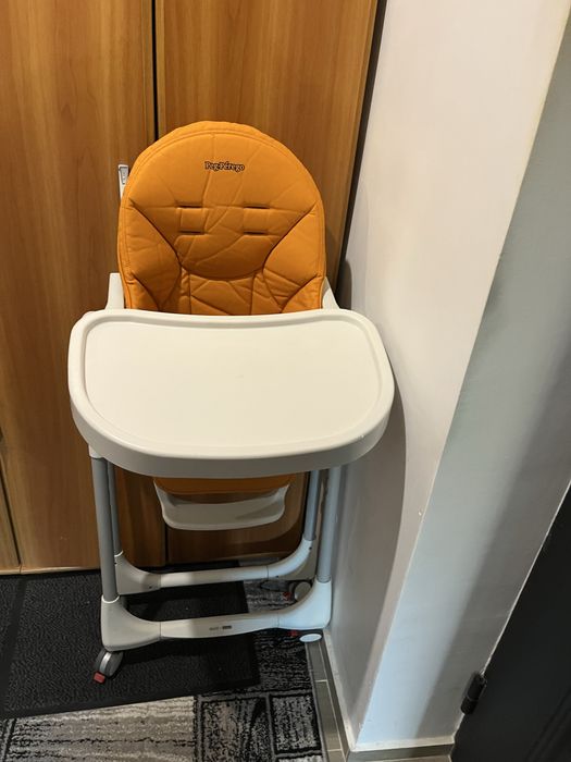 Scaun de masa Peg Perego Prima Pappa Zero Follow Me, Portocaliu