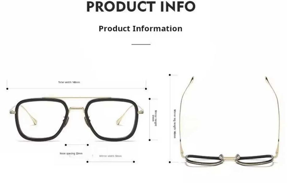 Rama Ochelari de vedere retro de lux din titan pentru bărbați.