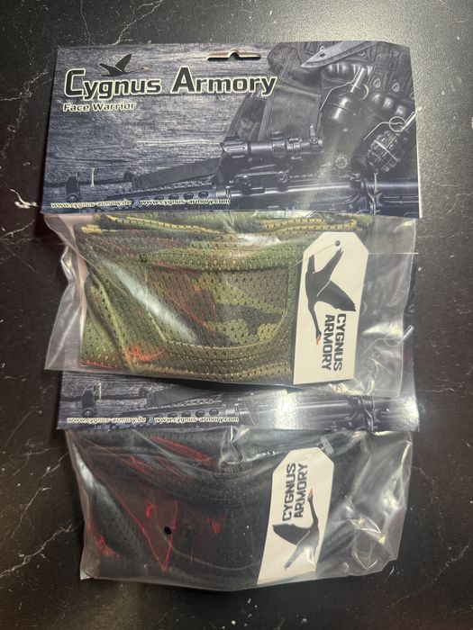 Masca Airsoft Protectie CygnusArmory FaceWarrior negru/woodland