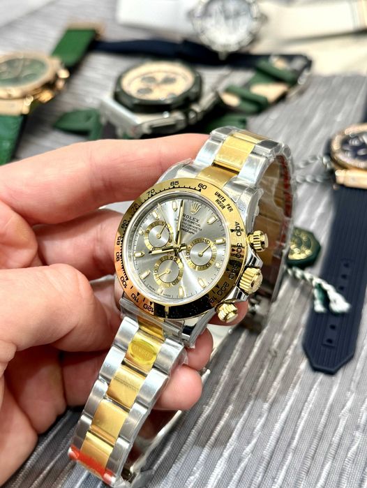 rolex daytona 40mm двуцветно сиво