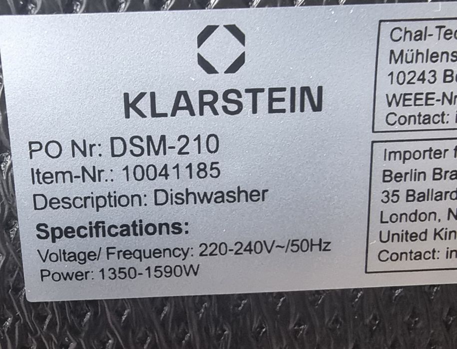 Свободностояща съдомиална Klarstein