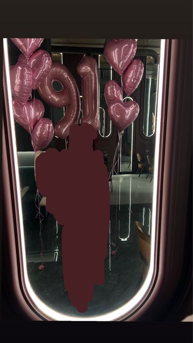 Шарики сердечко 10шт,19 цифр