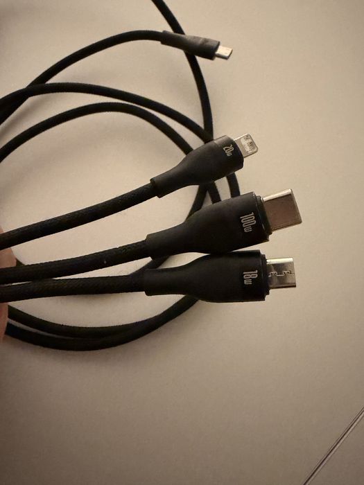 Кабель 3-в-1 Baseus: USB-C / Lightning / Micro-USB