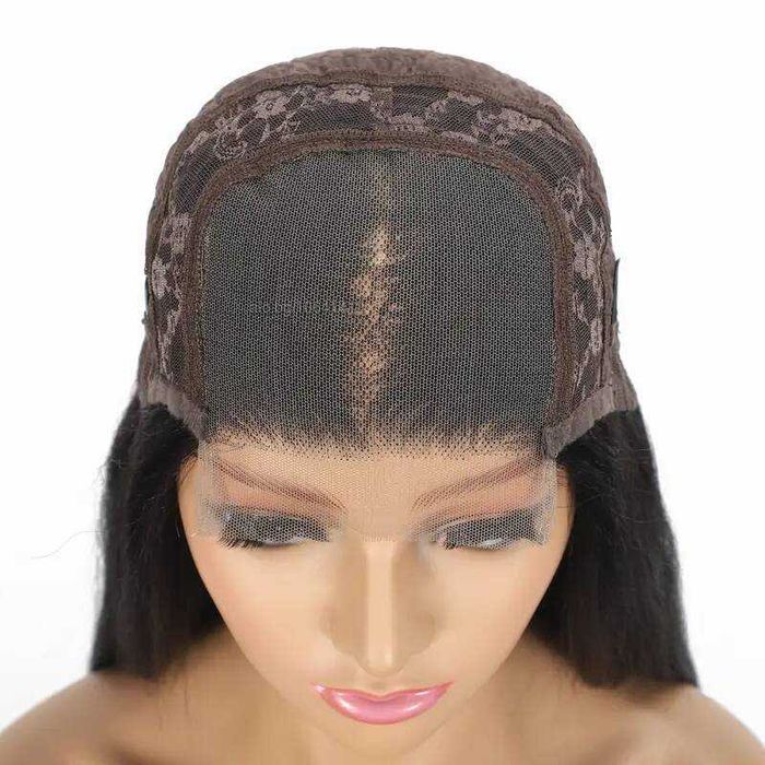 Черна перука от микс естествен косъм и примеси 70 см с Lace 4×4