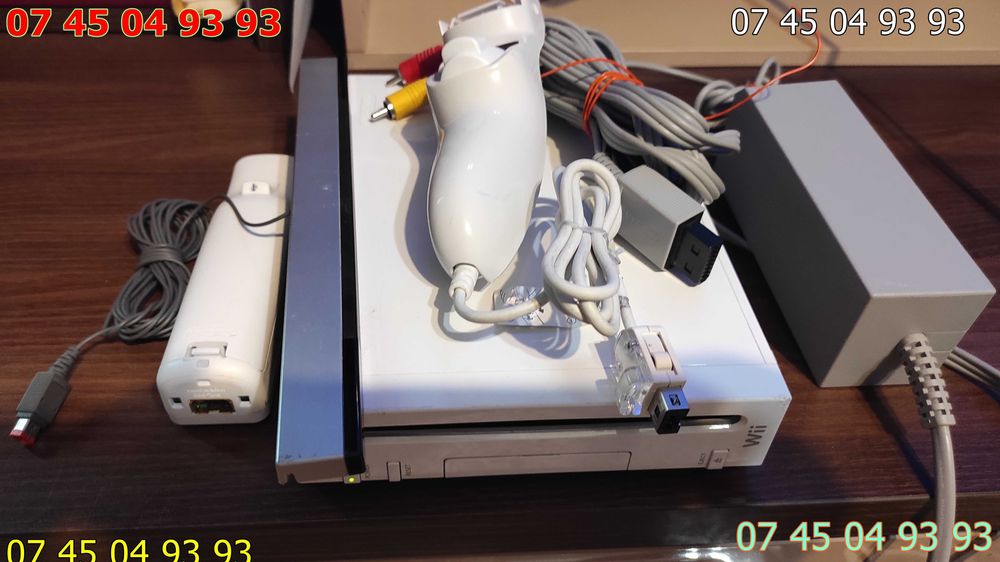 joc consola WII RVL 001 maneta si nunchag  cablu AV, senzor alimentat