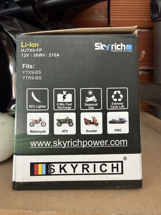 Акумулатор Skyrich Lithium ION HJTX9-FP, Motorcycle, ATV, Scooter, PWC, НОВ