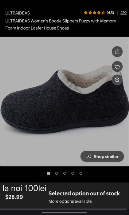 Eyriphy Papuci scurti de pluş călduros  confortabili pentru acasă, l
