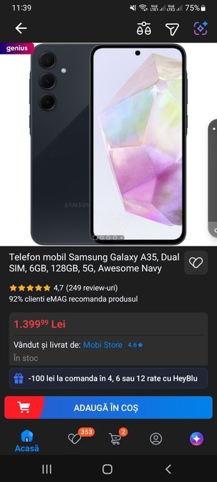 Samsung Galaxy A35.Rog citire anunt.