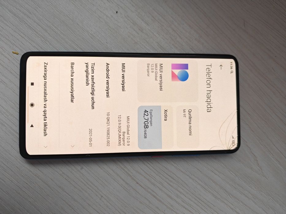 Mi 9T sotiladi 64gb karopka dakumenti yuqolib ketgan