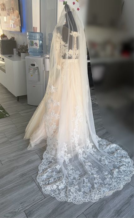 Voal superb cu broderie 2,3 m ivory