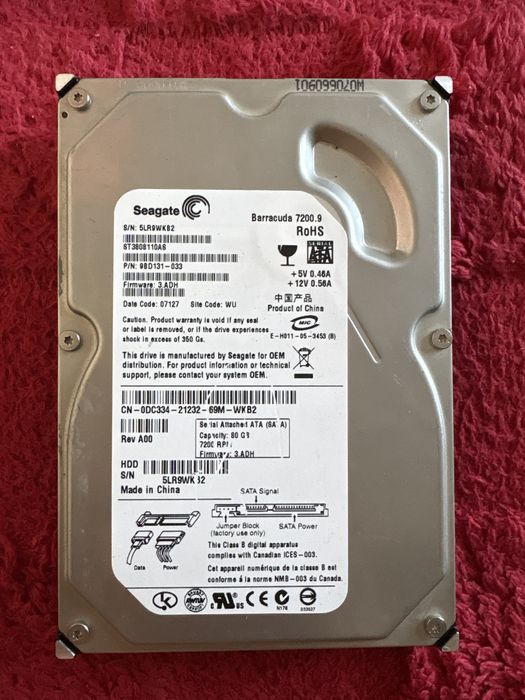 Lot componente PC second hand - HDD 80GB, RAM DDR3 4GB (2x2GB), Cooler Intel