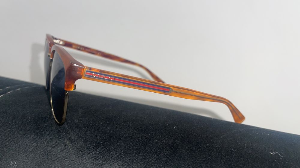 Ochelari de soare unisex Gucci linia albastră maro originali