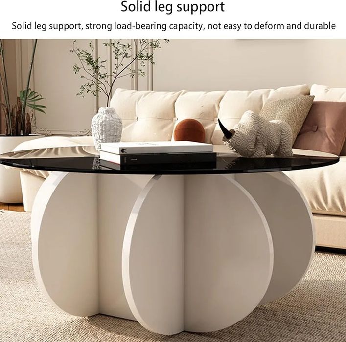 Уникална Ретро /Кръгла холна маса от закалено стъкло