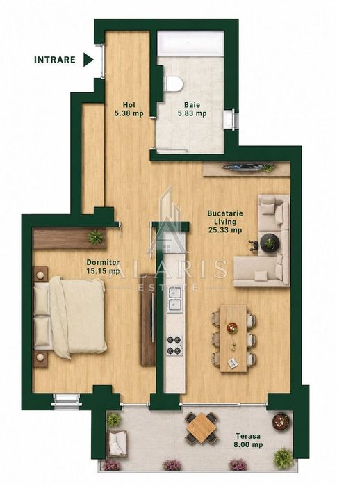 Apartament cu 2 camere, open space, zona Torontalului