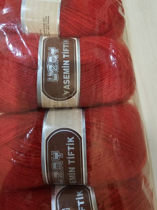 Пряжа. Мохер.  Лиловый. Красный и серый