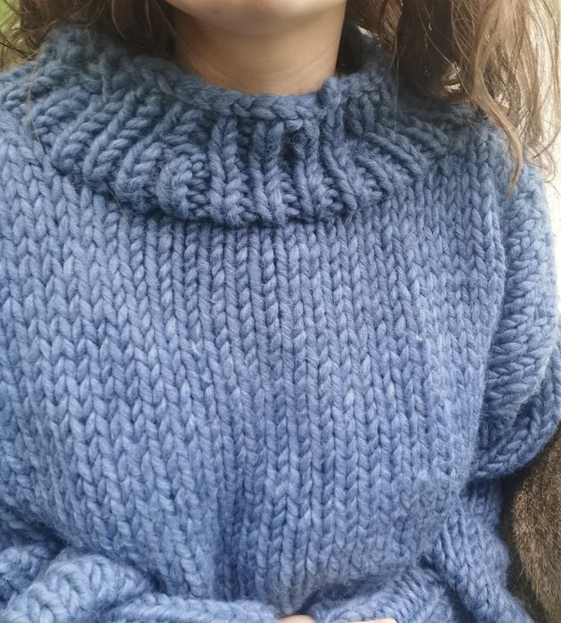 pulover tricotat manual oversize chunky