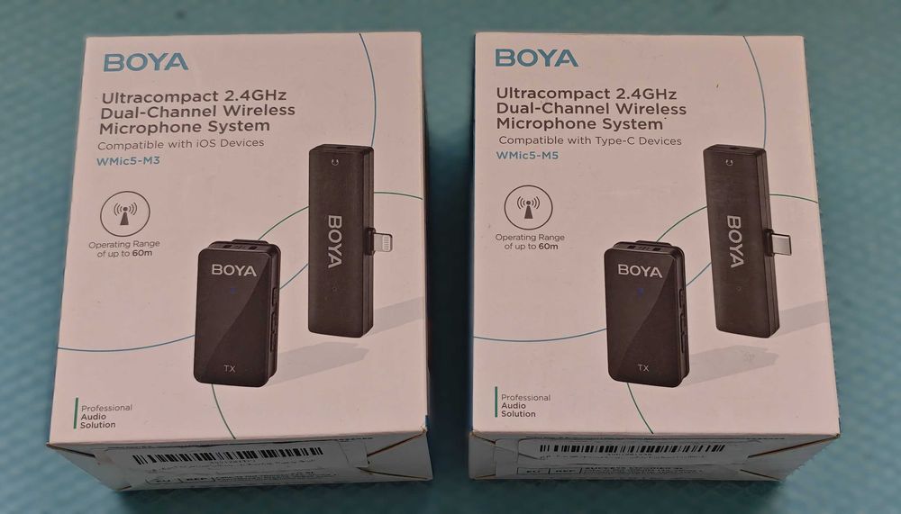 Професионални микрофони BOYA WMic5 - ултра комп. стрийм, подкаст, live