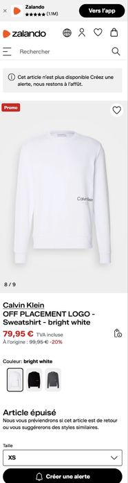 Calvin Klein Off Placement Logo XL