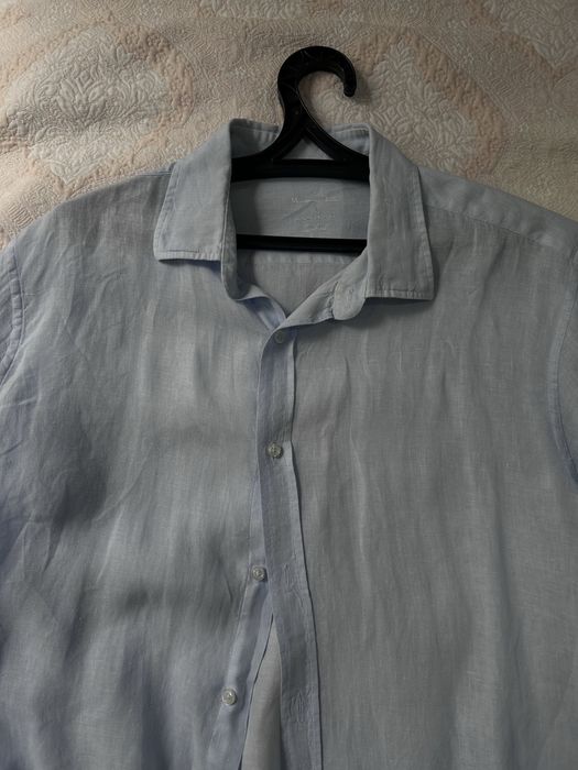 Голубая рубашка Massimo Dutti